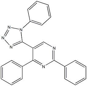 2,4-diphenyl-5-(1-phenyl-1H-1,2,3,4-tetraazol-5-yl)pyrimidine Struktur