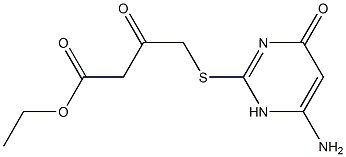 ethyl 4-[(6-amino-4-oxo-1,4-dihydropyrimidin-2-yl)thio]-3-oxobutanoate Struktur