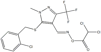 N-{[5-[(2-chlorobenzyl)sulfanyl]-1-methyl-3-(trifluoromethyl)-1H-pyrazol-4-yl]methylene}-N-[(2,2-dichloroacetyl)oxy]amine Struktur