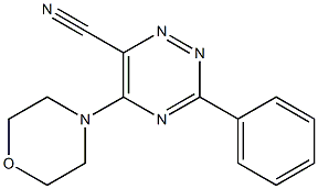 5-morpholino-3-phenyl-1,2,4-triazine-6-carbonitrile Struktur