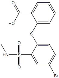 2-({4-bromo-2-[(methylamino)sulfonyl]phenyl}thio)benzoic acid Struktur