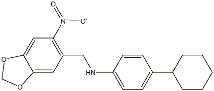 N-(4-cyclohexylphenyl)-N-[(6-nitro-1,3-benzodioxol-5-yl)methyl]amine Struktur