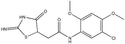 N1-(5-chloro-2,4-dimethoxyphenyl)-2-(2-imino-4-oxo-1,3-thiazolan-5-yl)acetamide Struktur