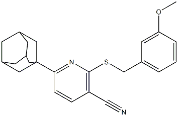 6-(1-adamantyl)-2-[(3-methoxybenzyl)sulfanyl]nicotinonitrile Struktur