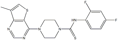 N1-(2,4-difluorophenyl)-4-(7-methylthieno[3,2-d]pyrimidin-4-yl)piperazine-1-carbothioamide Struktur