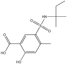 2-hydroxy-4-methyl-5-[(2-methylbutan-2-yl)sulfamoyl]benzoic acid Struktur