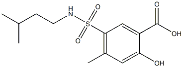 2-hydroxy-4-methyl-5-[(3-methylbutyl)sulfamoyl]benzoic acid Struktur