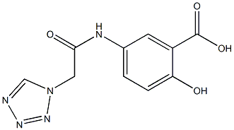 2-hydroxy-5-[(1H-tetrazol-1-ylacetyl)amino]benzoic acid Struktur