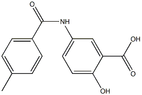 2-hydroxy-5-[(4-methylbenzoyl)amino]benzoic acid Struktur