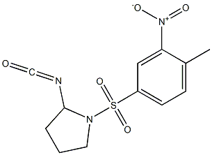 2-isocyanato-1-[(4-methyl-3-nitrobenzene)sulfonyl]pyrrolidine Struktur