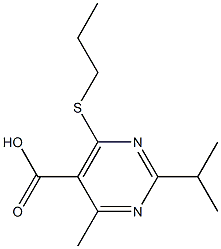 2-isopropyl-4-methyl-6-(propylthio)pyrimidine-5-carboxylic acid Struktur