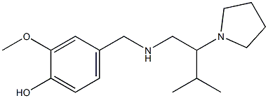 2-methoxy-4-({[3-methyl-2-(pyrrolidin-1-yl)butyl]amino}methyl)phenol Struktur