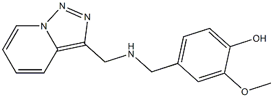 2-methoxy-4-[({[1,2,4]triazolo[3,4-a]pyridin-3-ylmethyl}amino)methyl]phenol Struktur