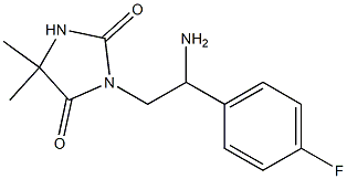 3-[2-amino-2-(4-fluorophenyl)ethyl]-5,5-dimethylimidazolidine-2,4-dione Struktur