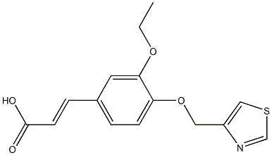 3-[3-ethoxy-4-(1,3-thiazol-4-ylmethoxy)phenyl]prop-2-enoic acid Struktur