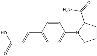 3-[4-(2-carbamoylpyrrolidin-1-yl)phenyl]prop-2-enoic acid Struktur