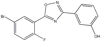 3-[5-(5-bromo-2-fluorophenyl)-1,2,4-oxadiazol-3-yl]phenol Struktur