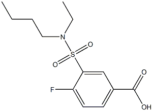 3-[butyl(ethyl)sulfamoyl]-4-fluorobenzoic acid Struktur