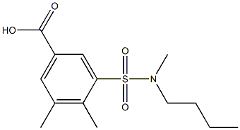 3-[butyl(methyl)sulfamoyl]-4,5-dimethylbenzoic acid Struktur