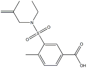 3-[ethyl(2-methylprop-2-en-1-yl)sulfamoyl]-4-methylbenzoic acid Struktur