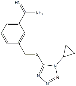 3-{[(1-cyclopropyl-1H-1,2,3,4-tetrazol-5-yl)sulfanyl]methyl}benzene-1-carboximidamide Struktur