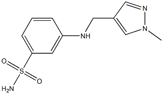 3-{[(1-methyl-1H-pyrazol-4-yl)methyl]amino}benzene-1-sulfonamide Struktur