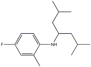 N-(2,6-dimethylheptan-4-yl)-4-fluoro-2-methylaniline Struktur