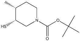 tert-butyl (3R,4R)-3-mercapto-4-methylpiperidine-1-carboxylate Struktur