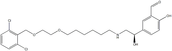 (R)-5-(2-((6-(2-((2,6-Dichlorobenzyl)oxy)ethoxy)hexyl)amino)-1-hydroxyethyl)-2-hydroxybenzaldehyde Struktur