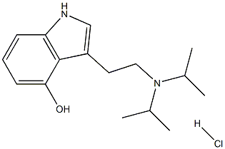 4-hydroxy-N,N-diisopropylindole-3-ethylamine hydrochloride Struktur