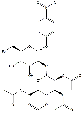 4-Nitrophenyl2-O-(2,3,4,6-tetra-O-acetyl-a-D-mannopyranosyl)-a-D-mannopyranoside Struktur