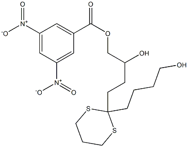 3,5-Dinitro-benzoic acid, 2-hydroxy-4-[2-(4-hydroxybutyl)[1,3]dithian- 2-yl]butyl ester Struktur