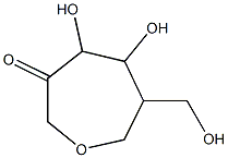 4,5-Dihydroxy-6-hydroxymethyl-oxepan-3-one Struktur