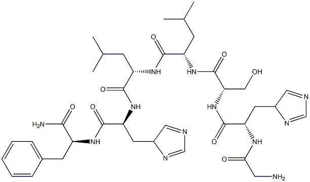 glycyl-histidyl-seryl-leucyl-leucyl-histidyl-phenylalaninamide Struktur