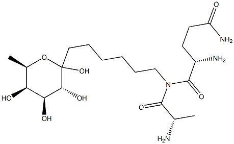 1-(6-(alanyl-glutaminylamino)hex-1-yl)fucopyranose Struktur