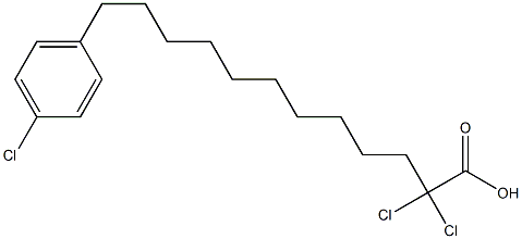 2,2-dichloro-12-(p-chlorophenyl)-dodecanoic acid Struktur