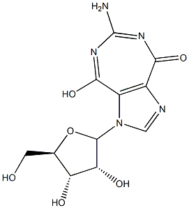 6-amino-8-hydroxy-4H-1-ribofuranosylimidazo(4,5-e)(1,3)diazepin-4-one Struktur