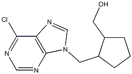 6-chloro-9-(2-(hydroxymethyl)cyclopentylmethyl)-9H-purine Struktur