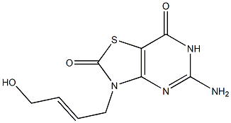 5-amino-3-(4-hydroxy-2-buten-1-yl)thiazolo(4,5-d)pyrimidine-2,7(3H,6H)-dione Struktur