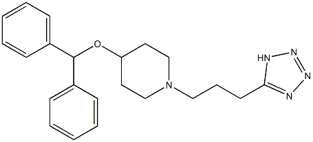 4-benzhydryloxy-1-(3-(1H-tetrazol-5-yl-)-propyl)piperidine Struktur