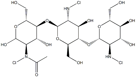 N,N',N''-tri(monochloro)acetylchitotriose Struktur