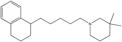 3,3-dimethyl-1-(5-(1,2,3,4-tetrahydronaphthalen-1-yl)-n-pentyl)piperidine Struktur