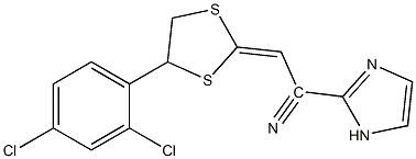 4-(2,4-dichlorophenyl)-1,3-dithiolan-2-ylidene-1-imidazolylacetonitrile Struktur