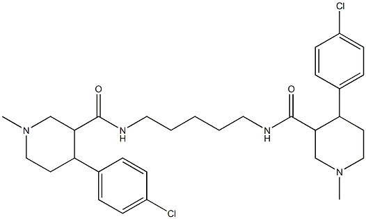 1,5-bis((4-(4-chlorophenyl)-1-methylpiperidine-3-carbonyl)amino)pentane Struktur