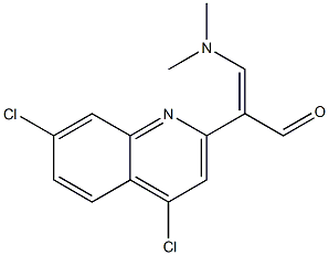 2-(4,7-dichloro-2-quinolinyl)-3-(dimethylamino)-2-propenal Struktur