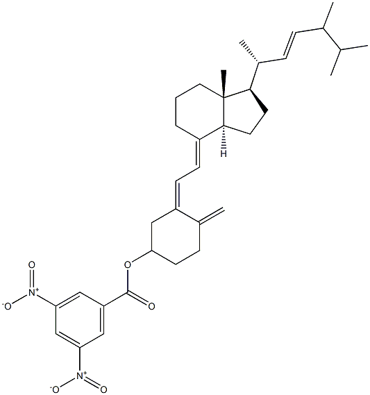 3-hydroxy-24-methyl-9,10-secocholesta-5,7,10(19),22-tetraene 3-(3,5-dinitrobenzoate) Struktur