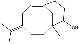 (6Z)-1-methyl-4-propan-2-ylidene-bicyclo[5.3.1]undec-6-en-10-ol Struktur