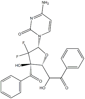 2',2'-Difluoro-3',5'--dibenzoyl-2'-deoxycytidine Struktur