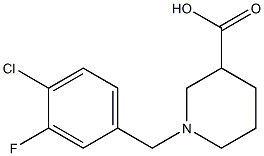 1-(4-chloro-3-fluorobenzyl)piperidine-3-carboxylic acid Struktur