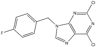 2,6-dichloro-9-(4-fluorobenzyl)-9H-purine Struktur